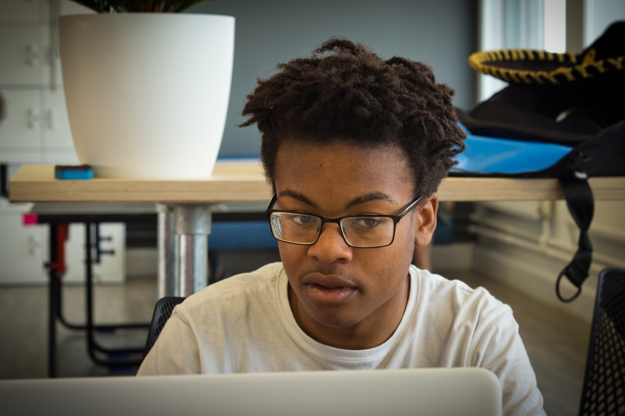 A young person at a Coder Brixton workshop.